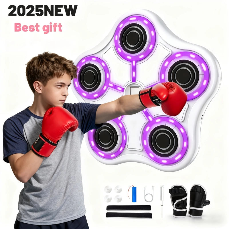 [2025 NEW] Smart Music Boxing Machine with Training System - Adjustable Speed & Volume Home Gym Equipment - Ideal Gift for Boxers