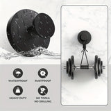 Set of 2 Heavy Duty Suction Cup Hooks (Matte Black) - No-Drill Vacuum Technology Wall Mount for Bathroom, Kitchen & Holiday Wreaths