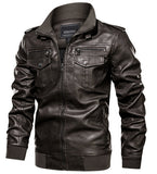 Leather Jacket Spring And Autumn Men'S Jacket Sports Leather Jacket Washed Retro Leather Jacket