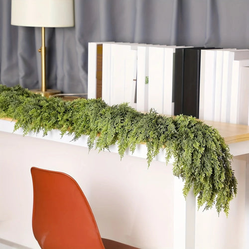59-inch Realistic Faux Pine & Fern Greenery Garland - Versatile Indoor/Outdoor Decor for Christmas, Mantel & Farmhouse Style