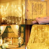 600 LED USB Curtain String Lights with Remote Control - Warm White Fairy Lights for Indoor & Outdoor Ambiance