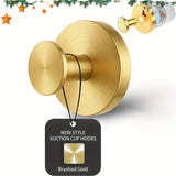 Set of 2 Heavy Duty Suction Cup Hooks (Matte Black) - No-Drill Vacuum Technology Wall Mount for Bathroom, Kitchen & Holiday Wreaths