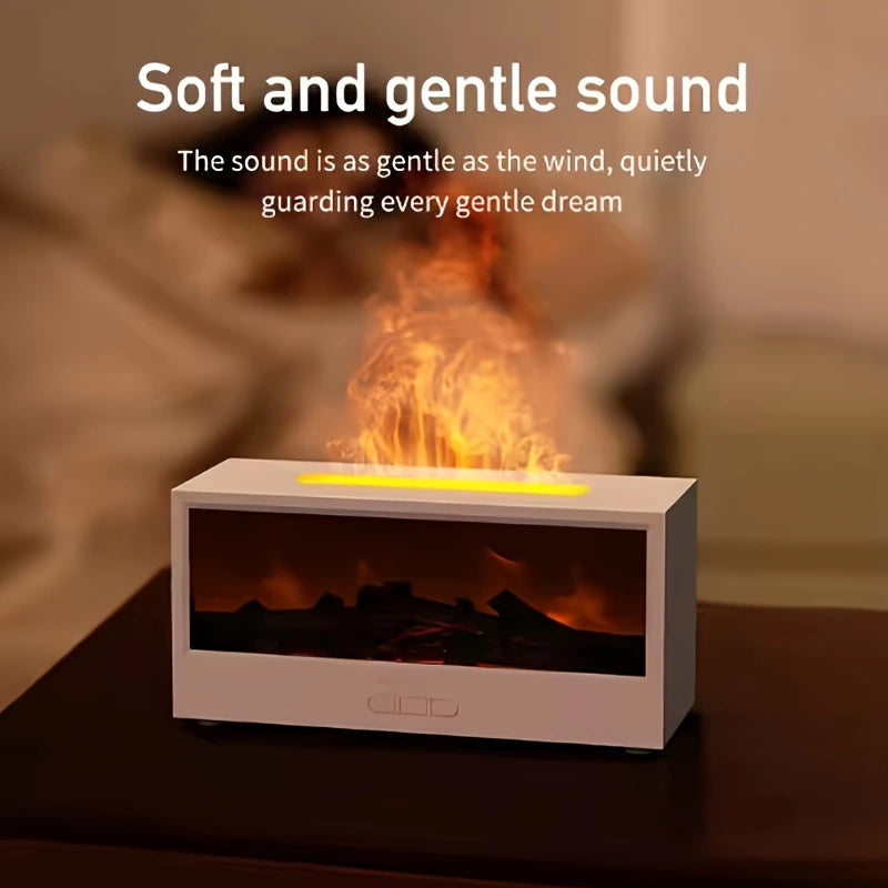 [Colorful Flame] Fireplace Aroma Diffuser & Humidifier - Realistic Flame Effect with Remote Control for Home & Office