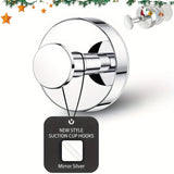 Set of 2 Heavy Duty Suction Cup Hooks (Matte Black) - No-Drill Vacuum Technology Wall Mount for Bathroom, Kitchen & Holiday Wreaths