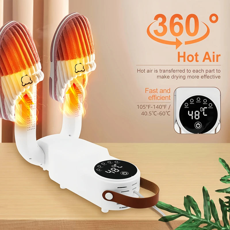 Portable Foldable Shoe & Boot Dryer with Digital Timer - Constant Temperature Home Warmth (110V US Plug)
