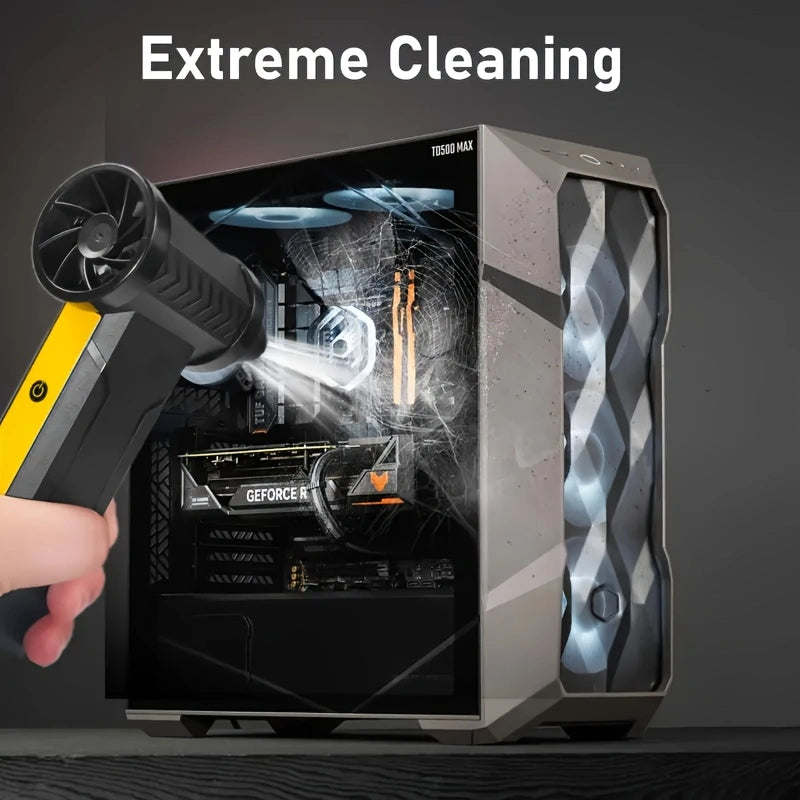 HIPAPPY 130,000 RPM Portable Turbo Jet Blower - 200W Cordless 4-Speed Mini Air Duster for Car Detailing, PC Cleaning & Snow Clearing