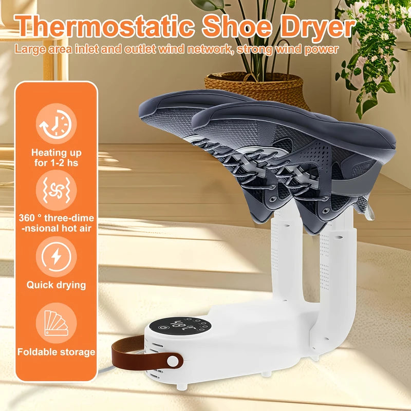 Portable Foldable Shoe & Boot Dryer with Digital Timer - Constant Temperature Home Warmth (110V US Plug)