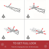 6ft Flocked Pencil Christmas Tree, Slim Artificial Christmas Tree with Red Berries, Pine Cones, 618 Branch Tips and Metal Base, Automatic Open, Green