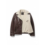 Back view of Noayle Pro men's 100% pure leather jacket in chocolate brown.