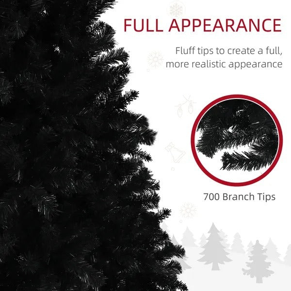 5ft Artificial Christmas Trees With Auto Open And Steel Base, Black