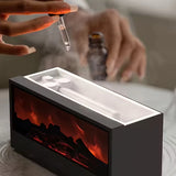 [Colorful Flame] Fireplace Aroma Diffuser & Humidifier - Realistic Flame Effect with Remote Control for Home & Office