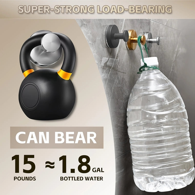 Set of 2 Heavy Duty Suction Cup Hooks (Matte Black) - No-Drill Vacuum Technology Wall Mount for Bathroom, Kitchen & Holiday Wreaths