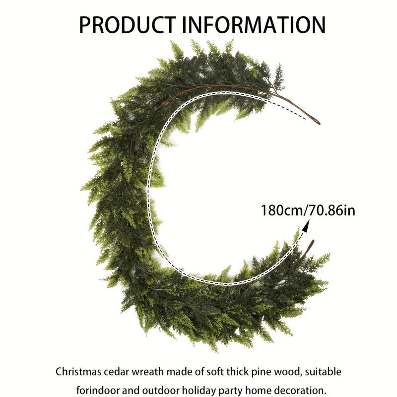 59-inch Realistic Faux Pine & Fern Greenery Garland - Versatile Indoor/Outdoor Decor for Christmas, Mantel & Farmhouse Style
