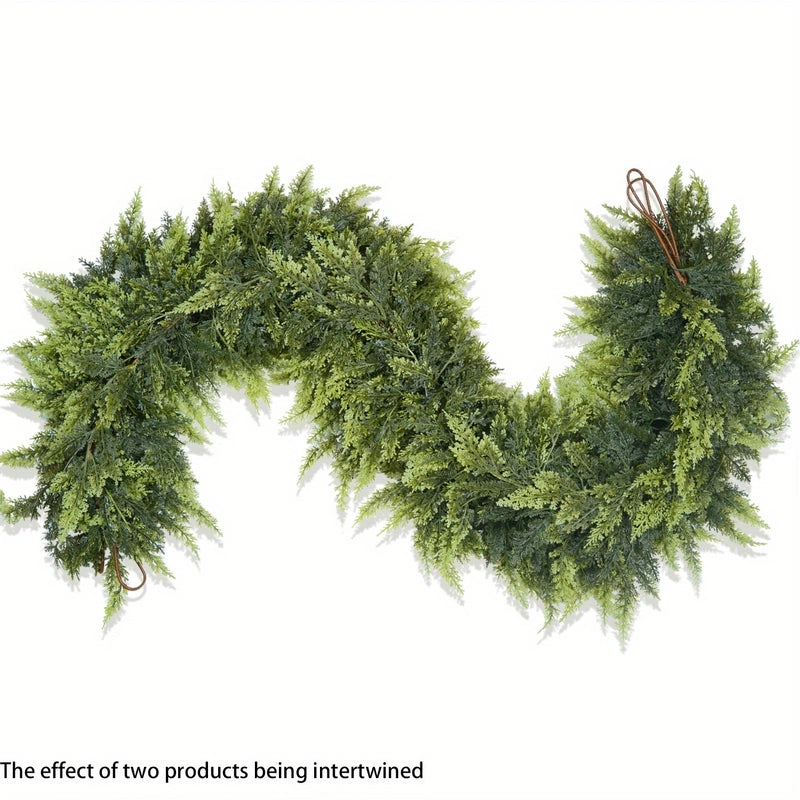 59-inch Realistic Faux Pine & Fern Greenery Garland - Versatile Indoor/Outdoor Decor for Christmas, Mantel & Farmhouse Style