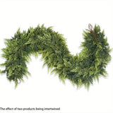 59-inch Realistic Faux Pine & Fern Greenery Garland - Versatile Indoor/Outdoor Decor for Christmas, Mantel & Farmhouse Style