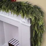 59-inch Realistic Faux Pine & Fern Greenery Garland - Versatile Indoor/Outdoor Decor for Christmas, Mantel & Farmhouse Style