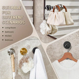 Set of 2 Heavy Duty Suction Cup Hooks (Matte Black) - No-Drill Vacuum Technology Wall Mount for Bathroom, Kitchen & Holiday Wreaths