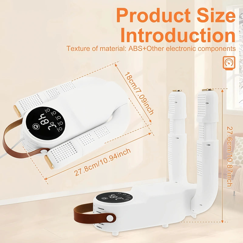 Portable Foldable Shoe & Boot Dryer with Digital Timer - Constant Temperature Home Warmth (110V US Plug)