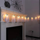 10ft LED Glowing Ghost String Lights - Spooky-Cute Halloween Decor for Indoor & Party Ambiance